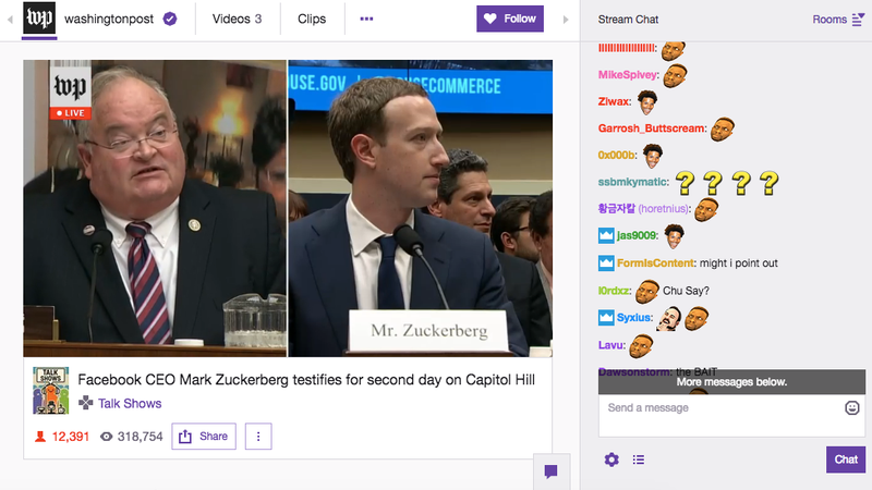 Illustration for article titled Twitch's Roasting of Mark Zuckerberg Is The Most 2018 Thing
